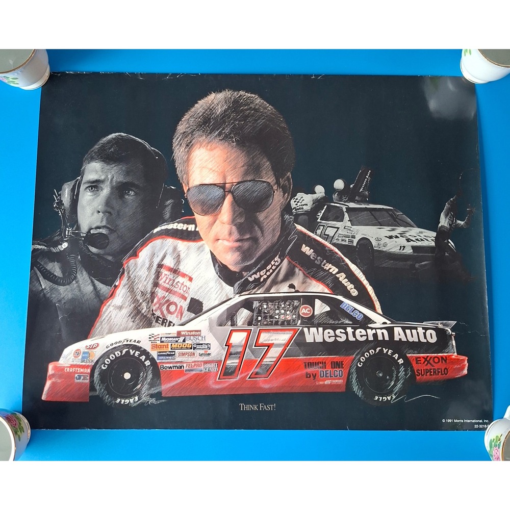 Vintage 1991 Darrell Waltrip #17 Western Auto NASCAR Poster 22x18 Chevy 90s